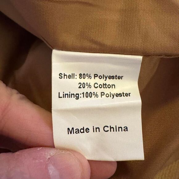 Allegra K Women XS Camel Wool Blend Belted Double Breasted Winter Coat NWT - Picture 5 of 7